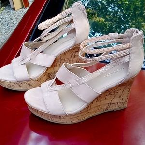 Tan wedge sandals